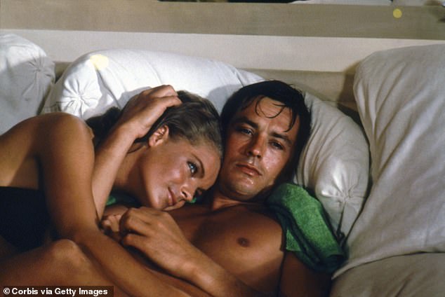 The book, The Last Days Of The Samurai, was written by French investigative journalists Laurence Pieau and Francois Vignolle. Delon pictured in the 1969 film La Piscine