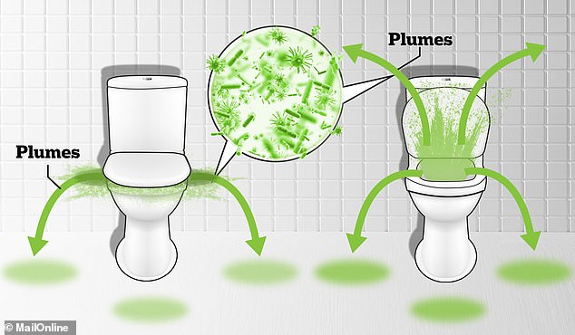 Research suggests the dreaded toilet plume still emanates onto surrounding surfaces even when we've got the toilet lid closed