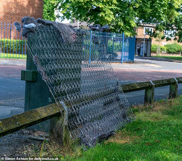Rubbish such as beds and mattresses are dumped on the local greenery