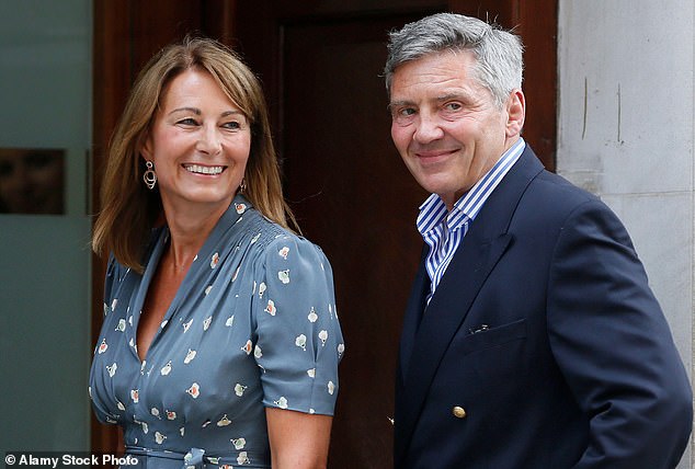 Carole and Michael are pictured arriving at the Lindo Wing of St Mary's Hospital in July 2013 for the arrival of Prince George