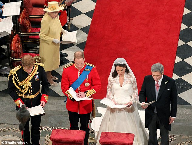 On the day of William and Kate's wedding, Michael held his daughter's arm as she walked towards her husband-to-be and future King
