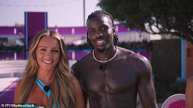 Meanwhile, on Love Island, Meg has been enjoying a romance with another footballer, Dejon Noel-Williams, 26