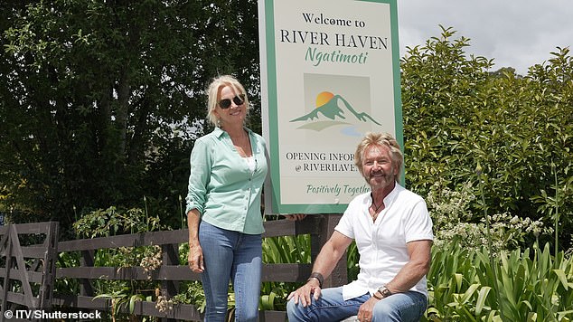 The new programme follows former Deal or No Deal host, 76, and his wife Liz (pictured) start their new chapter in the island country New Zealand - and the lady worked with Noel at the River Haven estate
