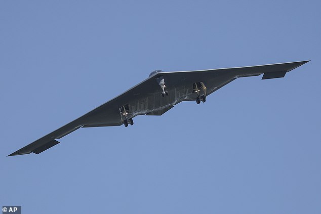 A B-2 bomber arrives at Whiteman Air Force Base, on Sunday, June 22, 2025 following a series of raid against Iran's nuclear facilities over the weekend