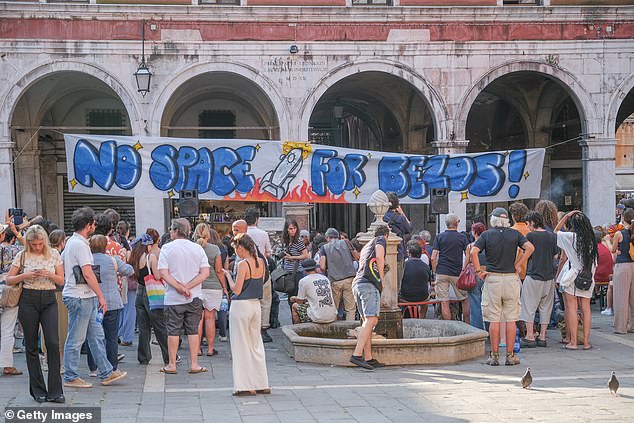 Conversely a pro Bezos campaign group called 'Yes, Venice can' has formed in recent days welcoming the wedding for bringing funds and publicity to the city