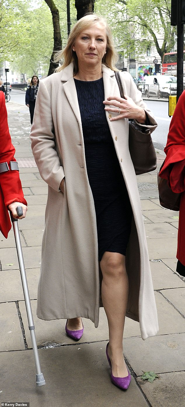 Martine Croxall, arriving at the Central London Employment Tribunal, before the case was settled by the BBC