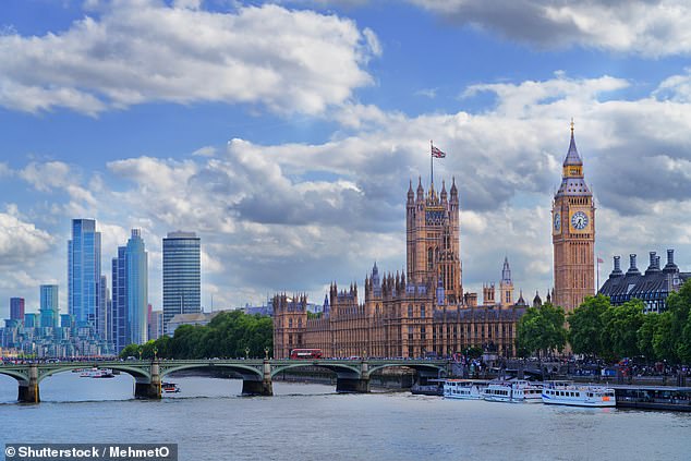 London is a popular place for graduates as it offers higher wages and more job opportunities than small towns. Pictured: The London skyline