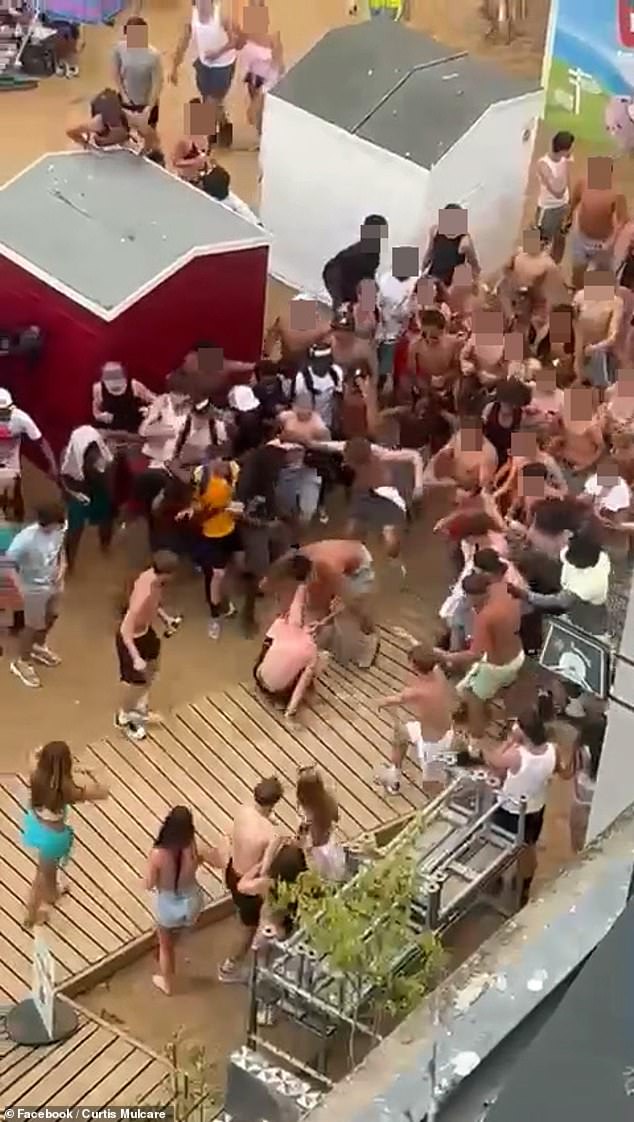 Footage of the fight in Broadstairs on Saturday shows a group of youths surrounding two males