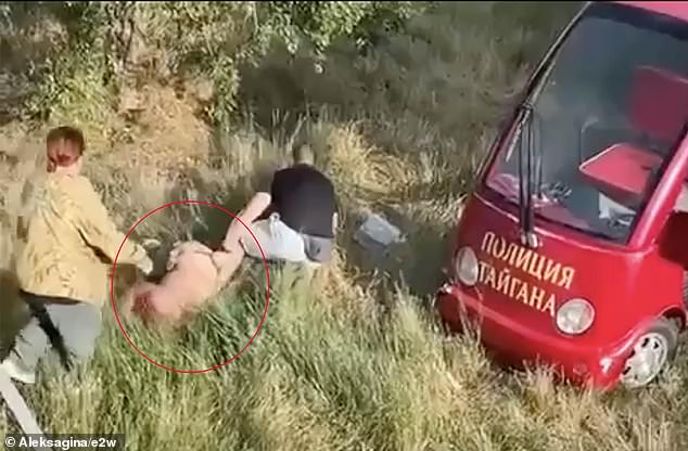A female park employee risked her own life by going in to the enclosure to rescue Zubkov and dragged him to the buggy along with another man