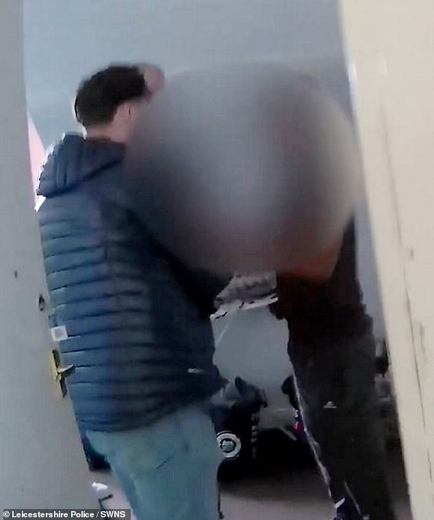Kananala swindled £30,000 from eight pensioners aged between 79 and 88 in a matter of days. Here he is seen being detained by police after they raided his home