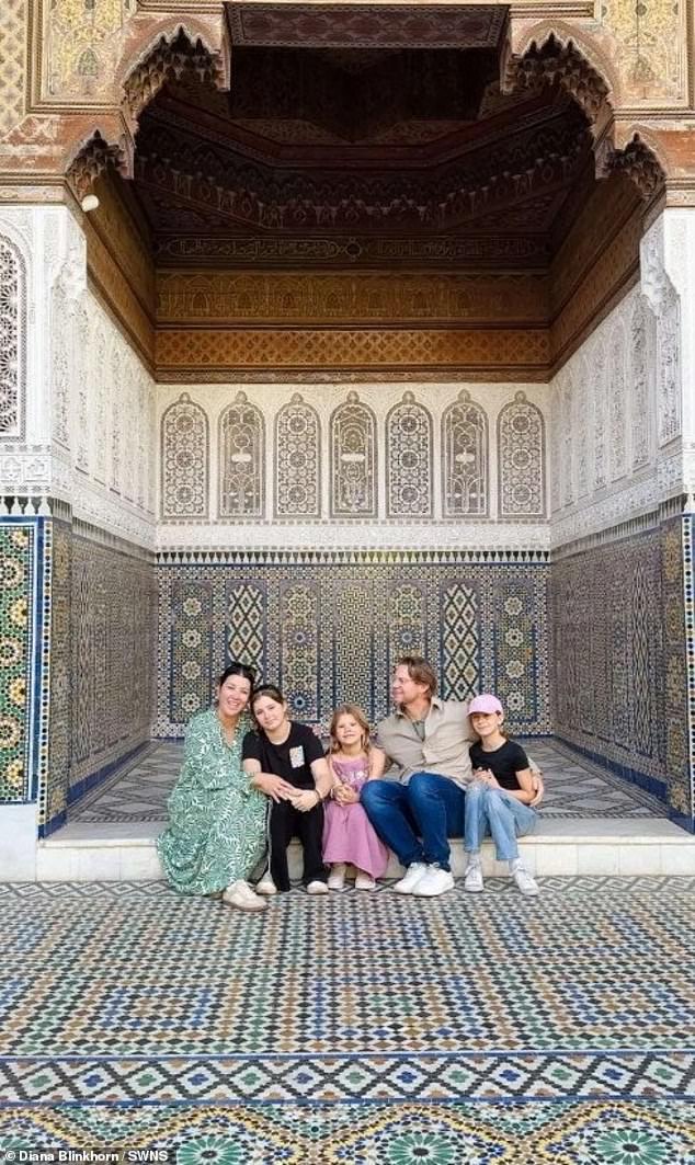 The family visited Marakesh in Morocco, which is famous for its mosaics