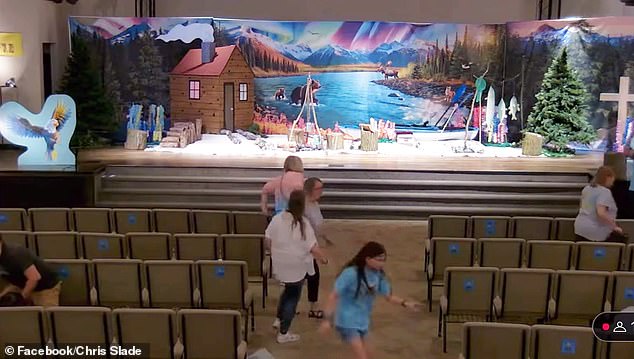 A livestream video of the chilling moment revealed how the congregation escaped the shocking scene