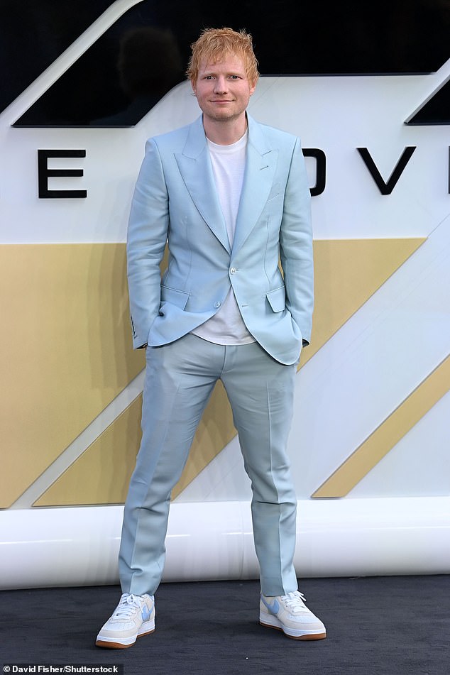 Shape Of You singer Ed Sheeran also turned out, wearing a cool white T-shirt and lilac suit combo