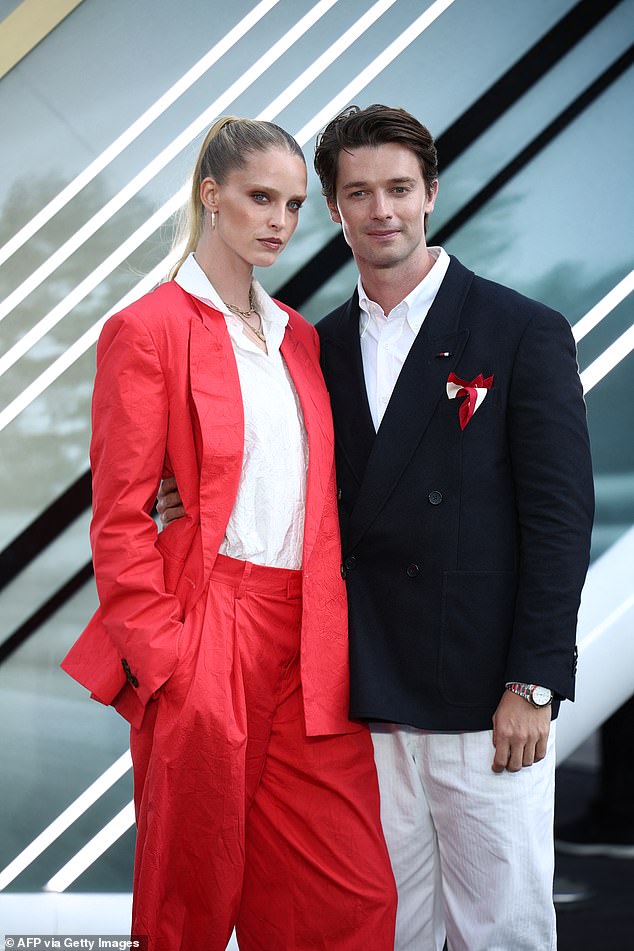 US model Abby Champion and Patrick Schwarzenegger also walked the carpet, as Abby made a strong style statement in a red suit ensemble