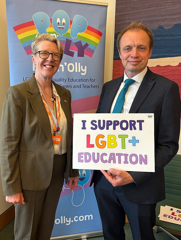 The event was also attended by Darren Paffey MP (pictured, right, with Mel Lane, head of education at Pop'n'Olly)