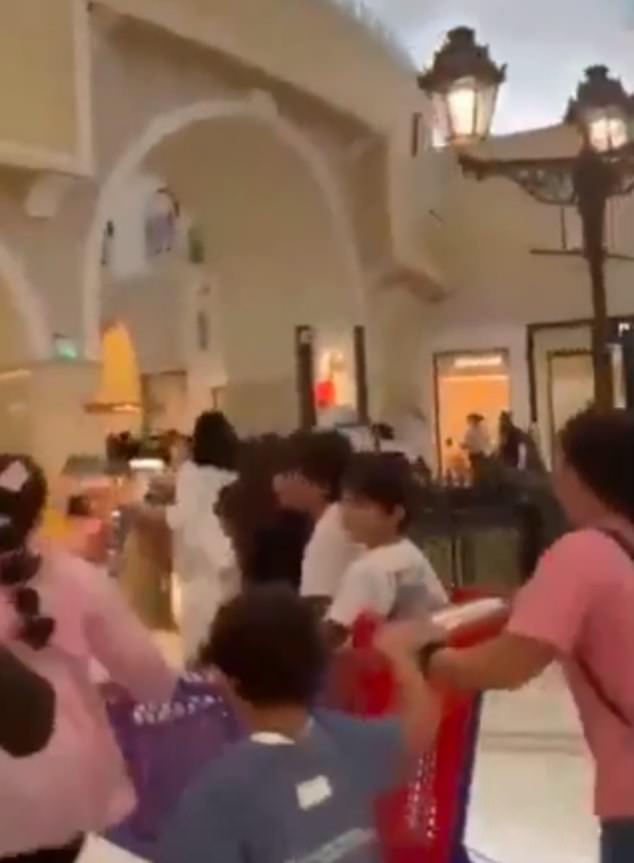 Amid the strikes on Doha, footage taken inside a shopping centre in the Qatari capital showed civilians running in terror as bombs soared overhead