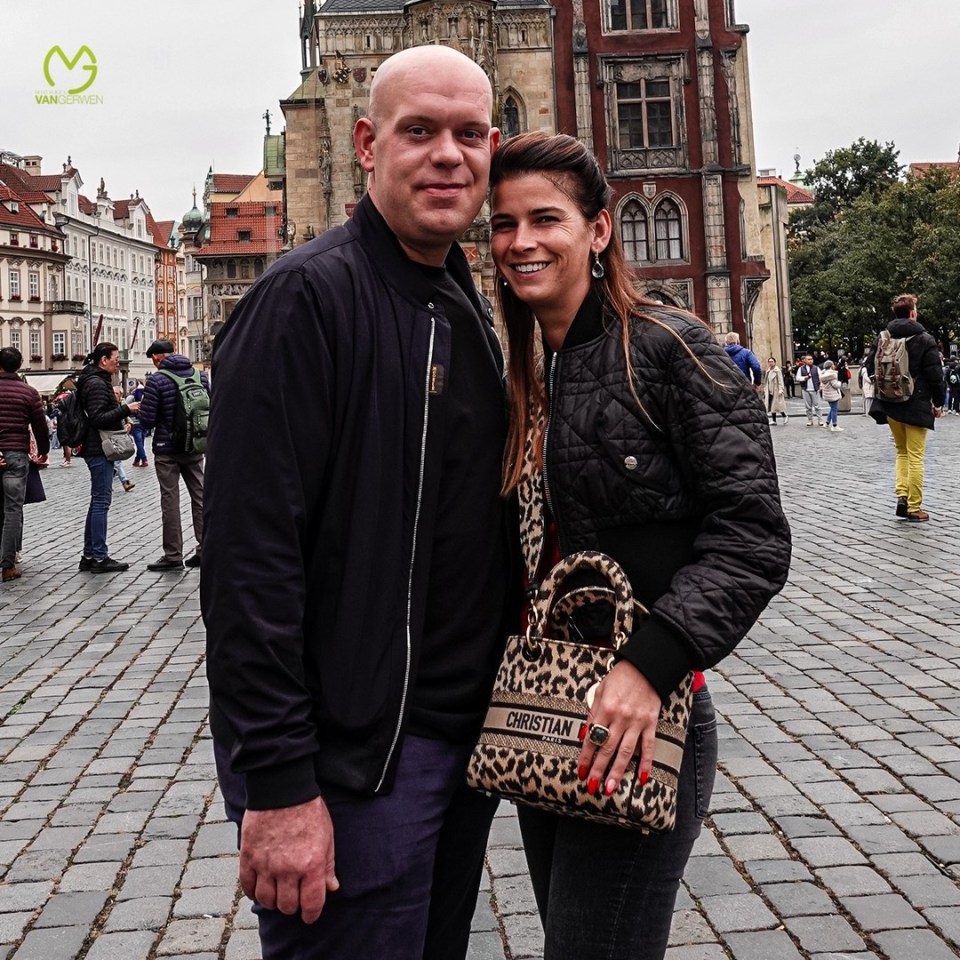 Michael van Gerwen and his wife sightseeing in Prague.