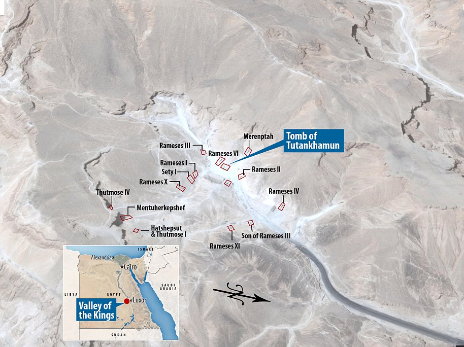 The Valley of the Kings in upper Egypt is one of the country's main tourist attractions. The most famous pharaoh at the site is Tutankhamun, whose tomb was discovered in 1922