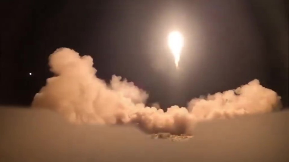 Iranian missiles launching during Operation Harbinger of Conquest.