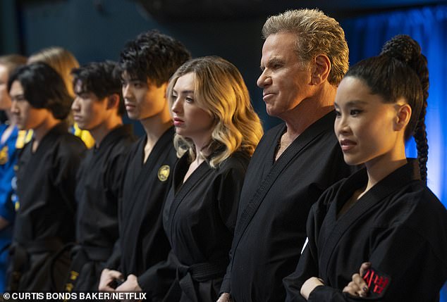 Kove also claimed he was trying to be 'funny' adding that they, 'play fight all the time on the set of Cobra Kai.'