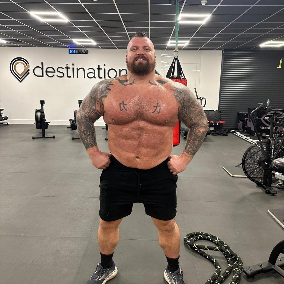Eddie Hall in a gym.