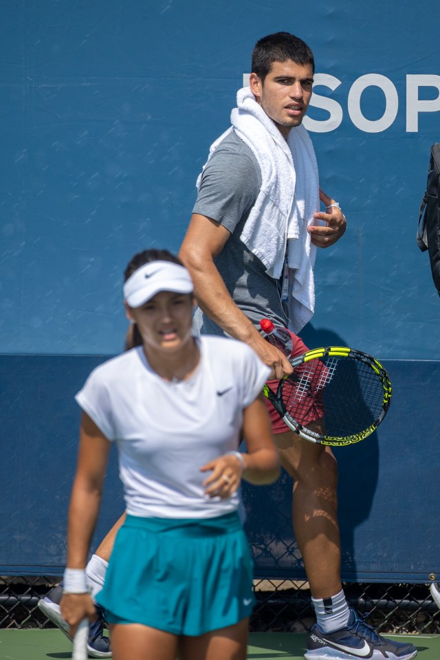 Carlos Alcaraz and Emma Raducanu at the US Open.