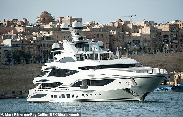 The family were regularly spotted and splashed across newspaper pages on their $150million Lionheart superyacht in locations across the Mediterranean (pictured)