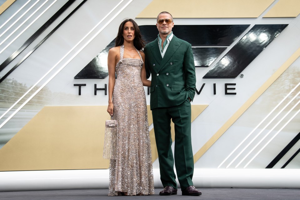 Ines de Ramon and Brad Pitt at the European premiere of F1 ® The Movie.