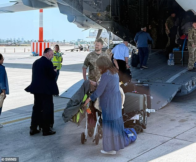 An RAF flight for Britons yesterday left the Israeli capital for Cyprus with 63 on board. No 10 said ¿around 1,000¿ had asked to be evacuated