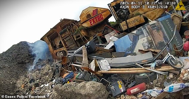 A dump pictured at Baldwin's Farm in 2024. The Environment Agency said they had taken four people's details and referred the case to their prosecution team