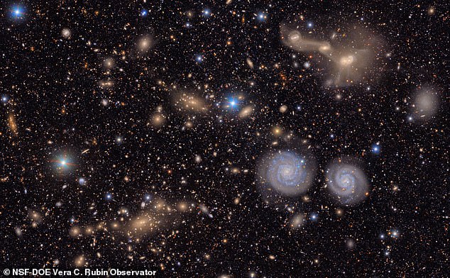 This is a small section of a test photo taken by the Vera C Rubin Observatory of the Virgo cluster, the full image contains over 10,000 galaxies
