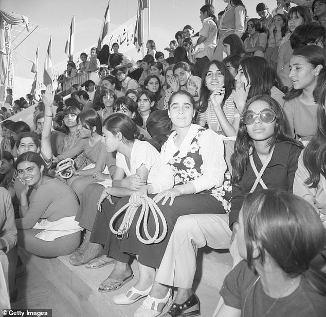Women athletes at t Heydarnia Stadium in Tehran, Iran, 1970s