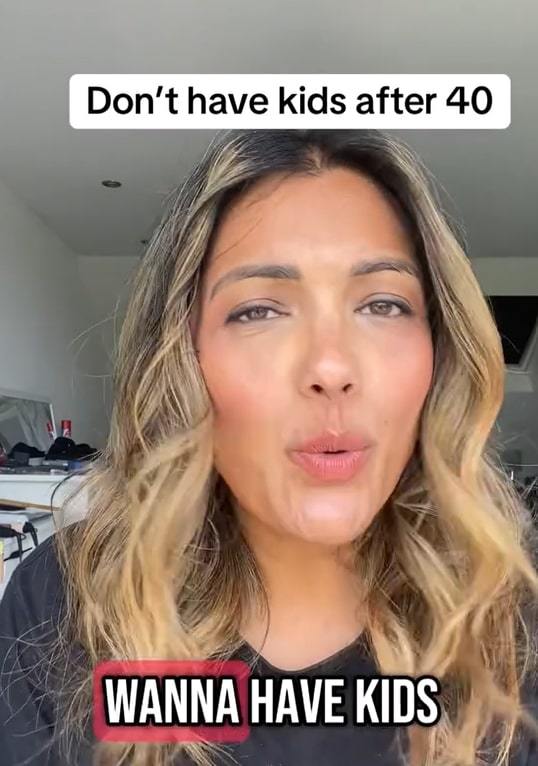 Woman refutes advice against having children after 40.