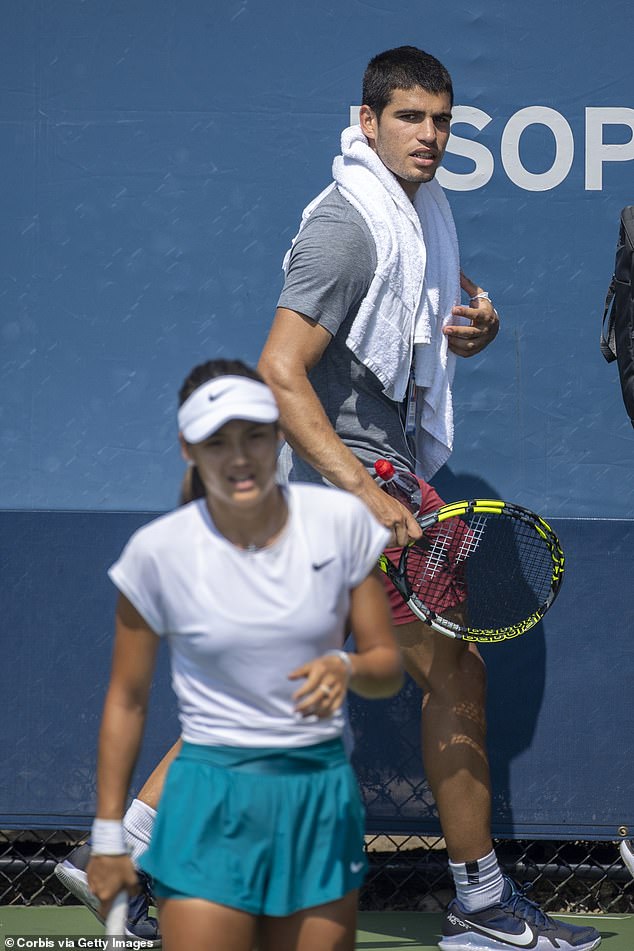 On Monday, Emma gushed about her new bond with Carlos, sharing they first became pals during her dream run at Wimbledon in 2021 (pictured in 2022)