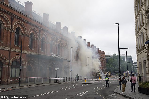 Police were on the scene but Scotland Yard said the London Fire Brigade was leading, after the unexplained blaze to which crews were called at 10.17am