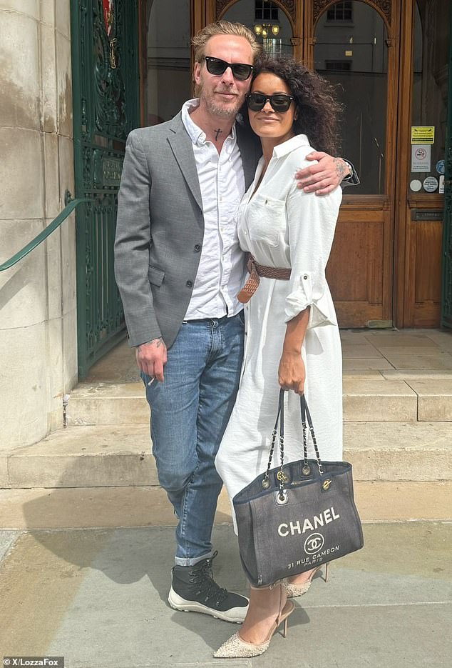 Laurence Fox and Elizabeth Fox tied the knot at a registry office - he told his 617,000 followers on X, formerly Twitter, there would be a 'proper wedding' to follow