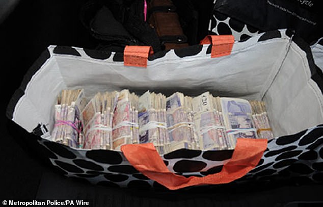 A huge stash of cash found in a Renault car during the investigation into Harding