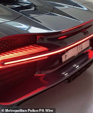 A photo of Harding's Bugatti Chiron supercar - one of a fleet he had in Dubai