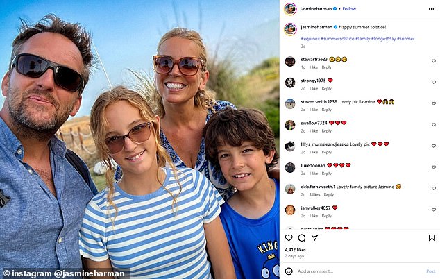 Over the weekend, Jasmine shared a photograph with her family beaming at the camera and some fans were shocked by the resemblance her children share with their mother