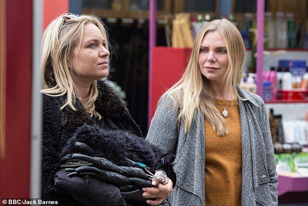 The actress became one of EastEnders' most recognised characters during a 10-year stint on the show as Ronnie Mitchell (pictured on the soap with Rita Simons)