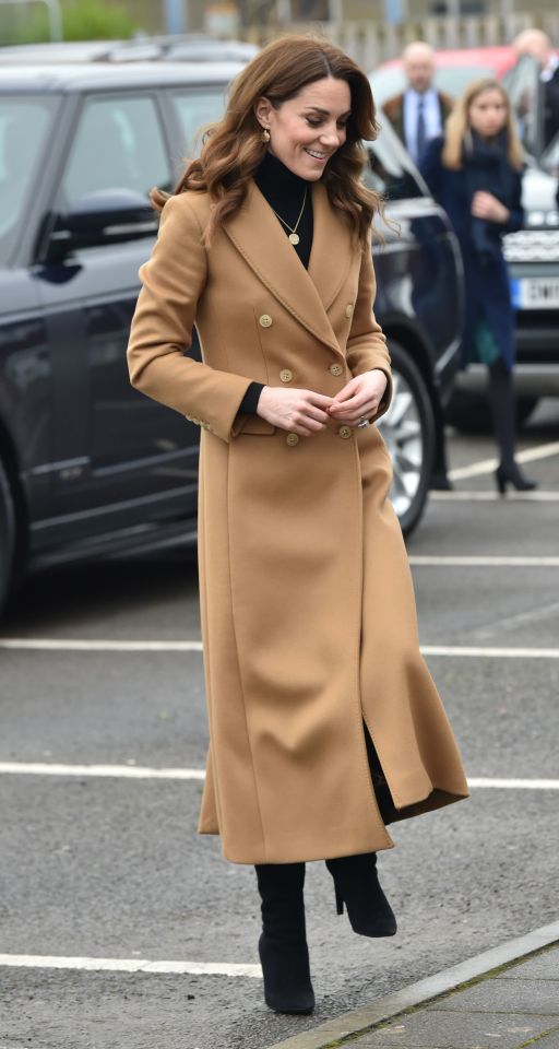 The Duchess of Cambridge arriving at a children's center.