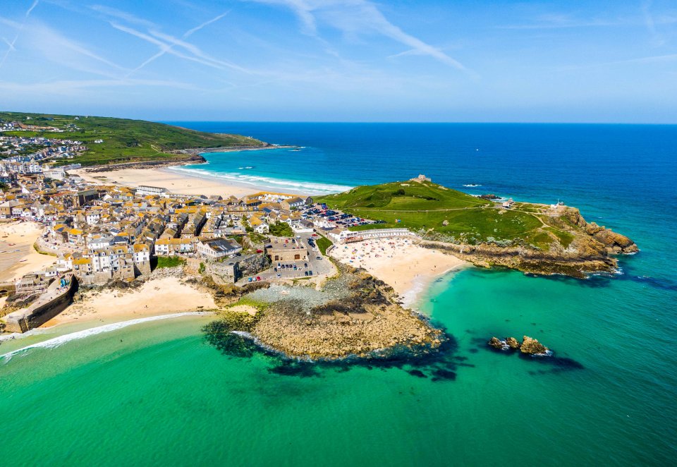 Aerial view of St Ives, Cornwall.