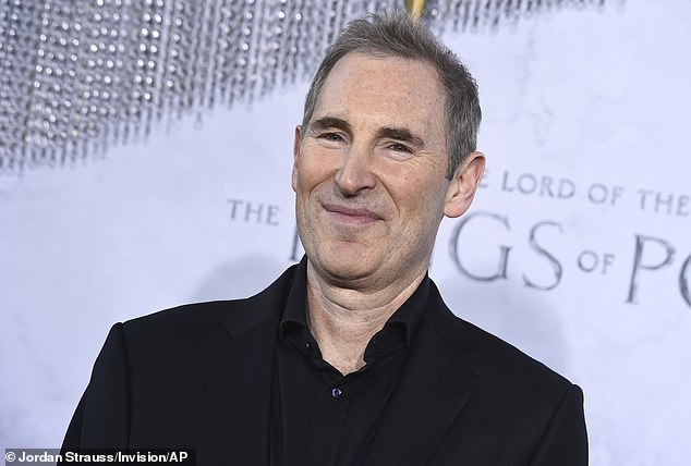 Others on the guest list include Elana Jassy, wife of Amazon CEO Andy Jassy (pictured), who were due to land on a connecting flight from London