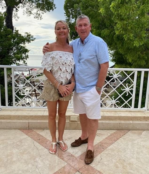 Mr Valentine used to be able to fully enjoy family time and holidays with his wife and friends (pictured before the vaccine)