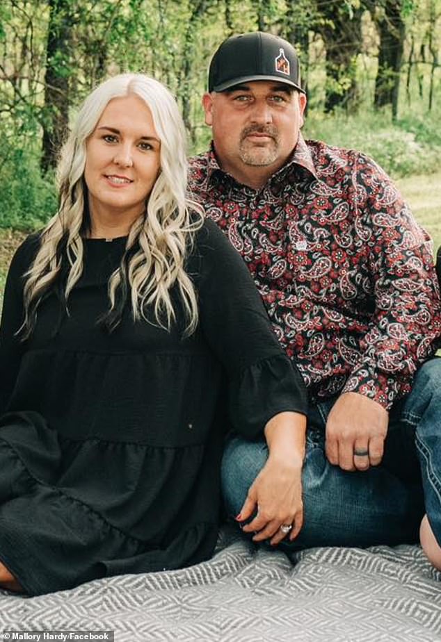 Gulfmark Energy field supervisor Tyler Hardy (pictured with his wife Mallory) was the first known person to find Presgrove's body, and called 911 at 5.48am