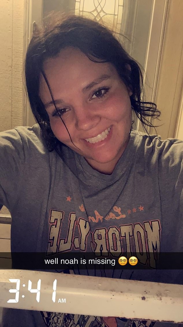 Jasmine Milan posted this selfie to Snapchat at 3.41am with the caption 'well, Noah's missing', which continues to fuel condemnation a year later