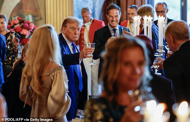 Trump and NATO world leaders were chummy on Tuesday as they toasted each other