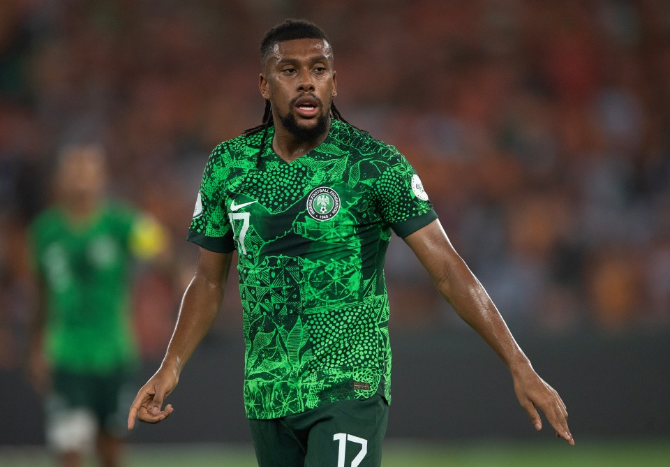 Alex Iwobi of Nigeria playing soccer.
