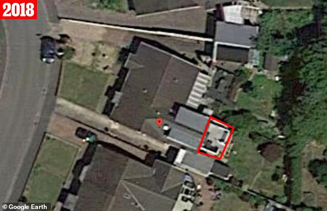 Satellite pictures from Google Earth show that the deck had been in the garden in 2018 - making it five years unchallenged meaning he should legally be allowed to keep it