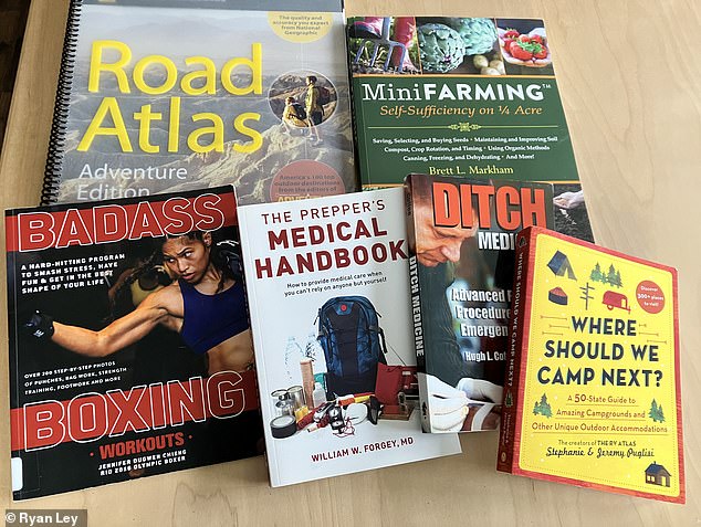 Ryan reads books on survival as part of his prepping in a bid to be clued up when his skills might be required
